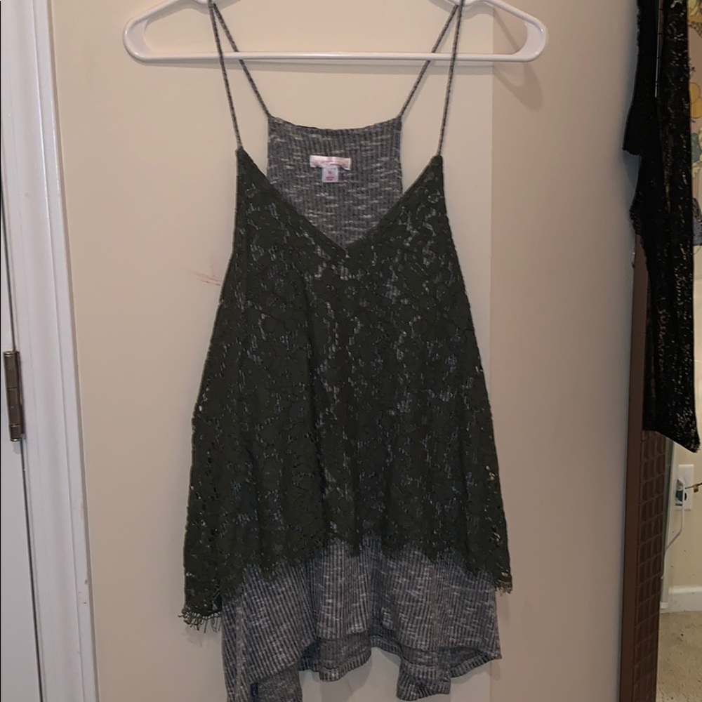 Green lace top